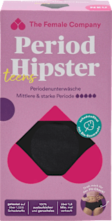 Periodenunterwäsche Teens Hipster Schwarz, Gr. 146/152 The Female Company