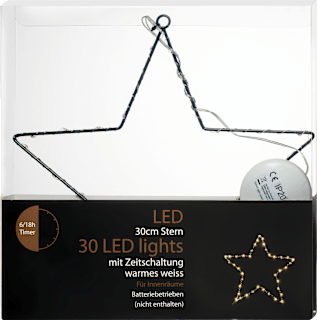 LED Metallstern, schwarz, warmweiß (30er) Dekorieren & Einrichten