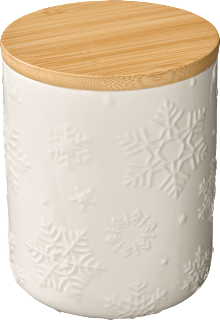 Porzellandose mit Holzdeckel Schneeflocke Dekorieren & Einrichten