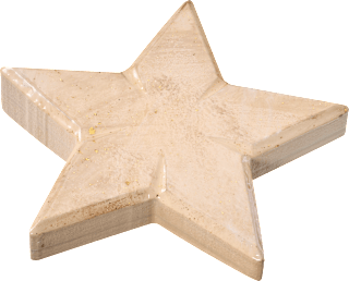 Holzstern, beschichtet, beige-gold BOLTZE