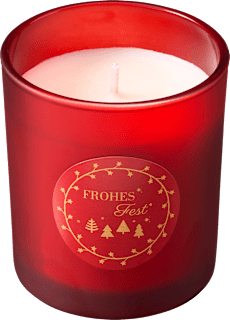 Duftkerze im Glas "Frohes Fest", bordeaux Dekorieren & Einrichten