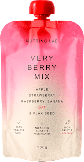 VERY BERRY MIX piure măr,căpșună, zmeură, banană, cereale și semințe de in Nutrino Lab