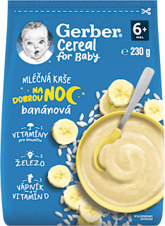 Cereal mléčná kaše banánová na dobrou noc, 6m+ Gerber Cereal