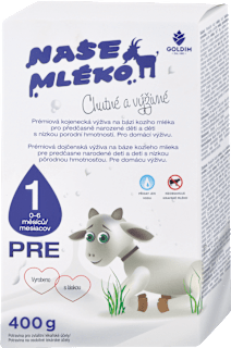 Počiatočná dojčenská mliečna výživa Naše kozie mlieko PRE1 Goldim