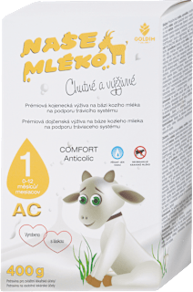 Počiatočná dojčenská mliečna výživa Naše kozie mlieko Comfort Anticolic 1 Goldim