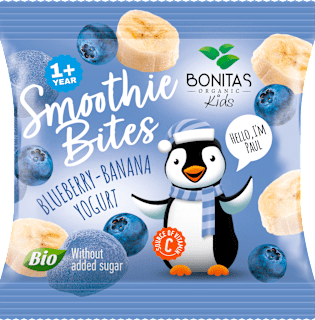 Liofilizowana przekąska borówka-banan-jogurt BIO, po 1. roku BONITAS ORGANIC