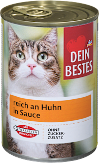 Hrană umedă pentru pisici în sos cu aromă de pui Dein Bestes