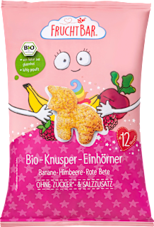Kindersnack Knusper-Einhörner, Mais, Himbeere, Banane, Rote Bete, ab 12 Monaten FruchtBar