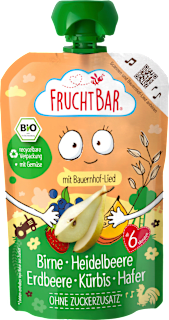 Quetschie Birne, Heidelbeere, Erdbeere, Kürbis & Hafer ab dem 6. Monat FruchtBar