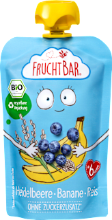 Quetschie Bio Heidelbeere, Banane und Reis ab 6 Monaten FruchtBar