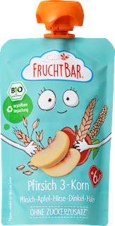 Quetschie Pfirsich-3-Korn, ab 6 Monaten FruchtBar