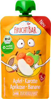 Quetschie Apfel, Karotte, Aprikose, Banane, ab 6 Monaten FruchtBar