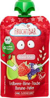 Quetschie "Kleiner Schatz" Erdbeer, Birne, Traube, Hafer, ab dem 6.Monat FruchtBar