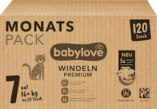Plienky Premium - veľ. 7 xxl (16+ kg) Monats Pack babylove