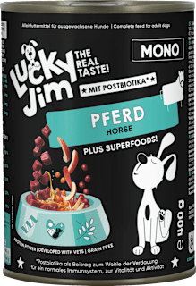 Nassfutter Hund mit Pferd & Superfoods Lucky Jim
