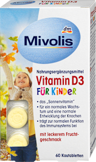 Cmúľacie tablety vitamín D3 pre deti Mivolis