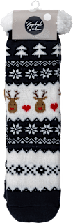 Kuschelsocken schwarz Rentier keine Marke