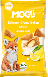 Kindersnack Zitronen Creme Ecken mit Kokos MOGLi