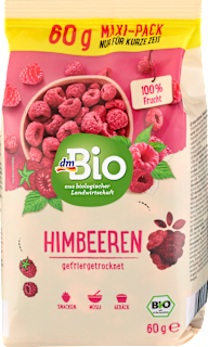 Trockenfrüchte Himbeeren gefriergetrocknet Maxi-Pack dmBio