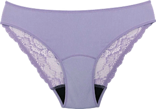 Periodenunterwäsche Spitze Brief lila, Gr. M snuggs