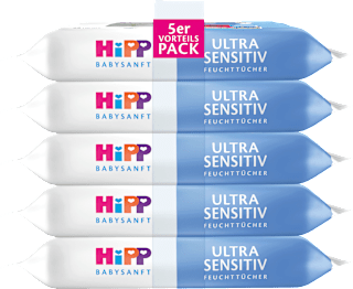 Feuchte Toilettentücher Ultra Sensitiv Vorteilspack (5x48 St) HiPP Babysanft