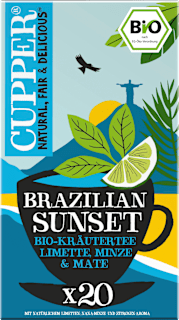 Kräutertee "Brazilian Sunset" mit Limette, Minze & Mate (20 Beutel) Cupper