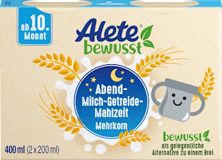Abendbrei Milch Getreide Mehrkorn ab 10. Monat, 2x200ml Alete
