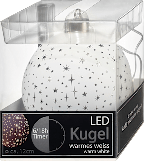 LED-Kugel Sternenglanz zum Hängen (12 cm), warm-weiß Dekorieren & Einrichten