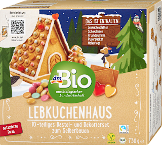 Lebkuchenhaus Bastel- und Dekorierset dmBio