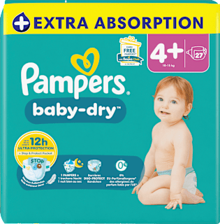 Windeln Baby Dry Gr. 4+ Maxi Plus (10-15 kg) Pampers