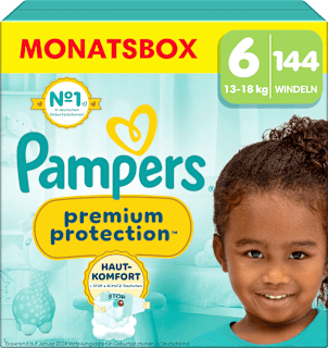 Windeln Premium Protection Gr. 6 Extra Large (13-18 kg) Monatsbox Pampers