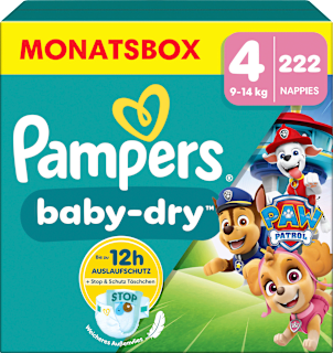 Windeln Baby Dry Gr.4 (9-14 kg) Limited Edition Paw Patrol, Monatsbox Pampers