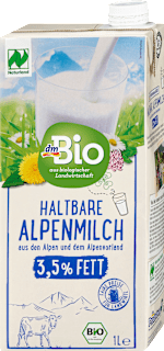 Milch, haltbare Alpenmilch 3,5% Fett dmBio