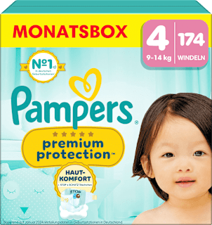 Windeln Premium Protection Gr.4 Maxi (9-14 kg), Monatsbox Pampers