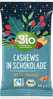 Bio kesudió tejcsokoládéban, sós karamellával dmBio