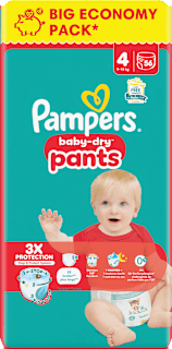 Baby Pants Baby Dry Gr.4 Maxi (9-15 kg), Big Pack Pampers