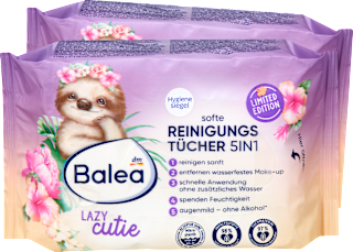Čistilni robčki 5 v 1 Lazy Cutie, 2 x 25 Balea