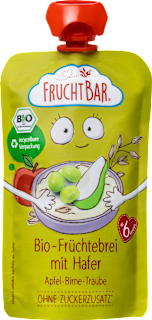 Quetschie Früchtebrei mit Hafer, Apfel, Birne, Traube ab 6 Monaten FruchtBar