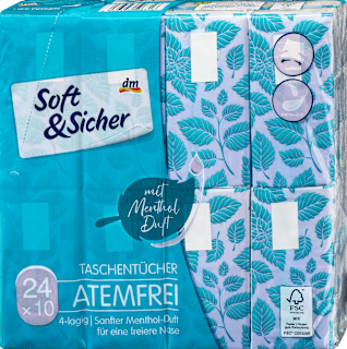 4-slojne maramice Atemfrei  - mentol Soft&Sicher