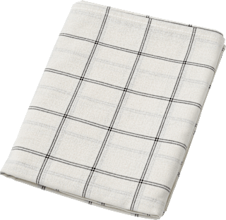 Tischdecke aus Baumwolle/Leine, kariert/offwhite (180x140 cm), 1 St