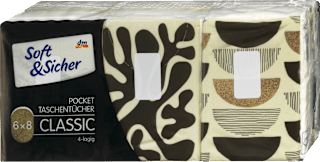 Chusteczki higieniczne kieszonkowe Classic, 4-warstwowe, 6x8 szt. Soft&Sicher