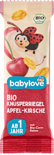 Bio chrumkavá jablkovo-višňová tyčinka babylove