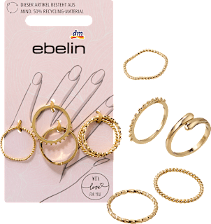 Ringe recycelt, Gold-Optik, 5 St