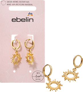 Creolen recycelt Sonnen-Anhänger, Gold-Optik, 2 St