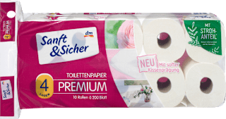 Toilettenpapier Premium 4-lagig (10x200 Blatt) Sanft&Sicher