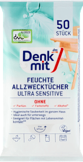 Univerzálne vlhčené utierky Ultra Sensitive Denkmit