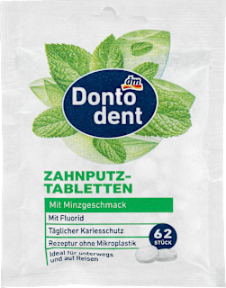 Dentifricio in pastiglie al sapore di menta Dontodent