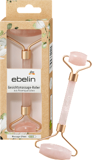 Gesichtsmassageroller aus Rosenquarz ebelin