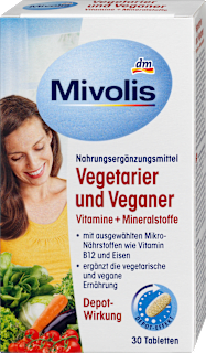 Vegetarier und Veganer Vitamine + Mineralstoffe, Tabletten 30 St Mivolis
