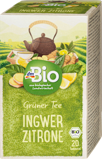 Grüner Tee Ingwer & Zitrone (20 Beutel) dmBio